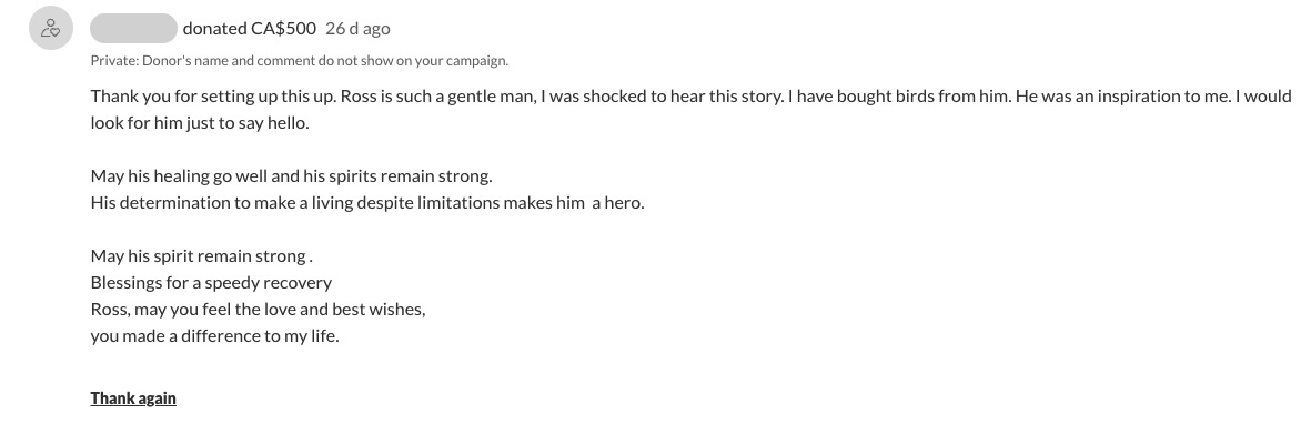 A note from donors